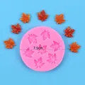 Round pink silicone mold for creating various sizes of decorative maple leaves - Maple Leaf (50-3269-A)