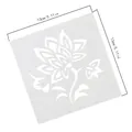 13cm square lotus flower cake stencil template for fondant lace embossing and dessert decoration - Lotus Pattern (55094)