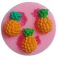 Creative pineapple shaped pink silicone fondant mold for fruit cake decoration. - Pineapple Style (50-71) / Pink