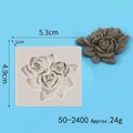 Rose shaped silicone fondant mold 5.3x4.9x1cm for cake decoration and soap making - 50-2400-B Gray