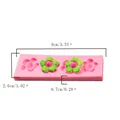 Dimensioni dettagliate dello stampo in silicone a fiori piccoli per torte e cioccolato - Stile 4 (50-1007#4) / Rosa-Stile 4 (50-1007#4) / Rosa
