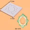 Vintage rococo style frame silicone mold for fondant cake and chocolate crafting - Square Relief Border (50-1375-B) / Gray