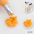Medium stainless steel 304 icing tip model 40-90 for ruffles and flower decorating - Pleated Floral Style (40-90) / 40-90