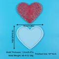 Stampo in silicone a forma di cuore per sottobicchieri in resina con misure e dimensioni - Grande Cuore Stampo da Esposizione (60-413)
