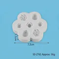 White flower-shaped silicone fondant mold for DIY rose and plant cake decoration - Gray Flower Combo (50-2761-B)