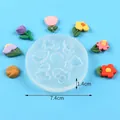 Flower-shaped silicone mold for DIY cake decorating and resin crafts, 7.4cm diameter - 50-3430 White