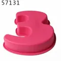 Stampo professionale in silicone rosa numero 3 per fondant e cioccolato per torte di compleanno 3D - Stile Numero 3 (57131)