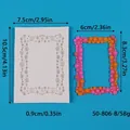 Vintage frame silicone mold for fondant and chocolate cake decoration with specs - Beaded Hollow Border (50-806-B) / Gray
