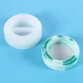 Close-up detail view of round silicone molds for DIY resin craft storage box making projects - Round Storage Box Lid Mold (60-761)