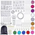 Comprehensive DIY epoxy resin mold kit with colorful glitters and tools for jewelry making - Y005