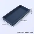 Detailed view of dark blue rectangular silicone tray with size markings - Dark Blue Rectangle (J230905-A)