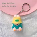 Schattige cartoon beer sleutelhanger met hoodie en gele vissershoed voor trendy tassen - Geel Groene Beer / 4.5x3cm