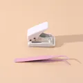 Juego de mini perforadora blanca y pinzas rosas para marcapáginas de flores secas DIY - Juego de Herramientas (Pinzas y Perforadora)