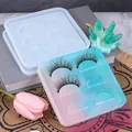 DIY crystal epoxy resin mold for eyelash storage box with glitter finished tray and lashes - Base And Lid Set / Translucent