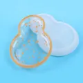 Gourd-shaped silicone mold for DIY resin storage tray with gold flakes - Gourd Shape (60-1341)