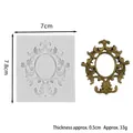 Vintage baroque frame fondant silicone mold for cake and chocolate decorating, 7x7.8cm - Baroque Pattern Frame (50-1137-B) / Gray