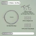 Kit de bricolaje de joyería con cable de acero, cierres OT, hebillas en U y cuentas - Without Pliers / Set 2 / Oro blanco
