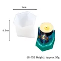 Hexagonal silicone mold for DIY resin candles with 6cm x 6.5cm dimensions and 50g weight - Triangular Ornament Silicone Mold (60-753)