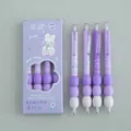 Set di 4 penne gel viola a scatto con impugnatura ergonomica morbida anti-stress - 0.5mm (4 Pieces Pack) / Viola