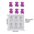 Professional 6-cavity mini bear silicone mold for chocolate and resin DIY crafts - 50-3138 Gray