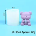 3D cartoon bear silicone mold for DIY aroma candles, creative resin crafts and ice cubes - Approx 42g