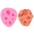 Pink strawberry shaped silicone mold for fondant cake decorating and resin DIY crafts. - Strawberry Style (50-1978) / Pink