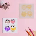 Reusable cake stencil featuring four cute owl patterns for DIY baking decoration - Owl Pattern (03123)