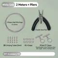 Detalles del kit de joyería DIY en oro blanco con hilo de acero, alicates y cierres OT. - With Needle Nose Pliers / Set 2 / Oro blanco