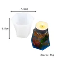 Detailed view of the hexagonal silicone mold including dimensions and product weight - Pentagonal Ornament Silicone Mold (60-754)