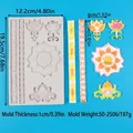 Siliconen mal met retro bloempatronen voor DIY fondant taartranddecoratie en chocolade - 50-2506-B (19.5x12.2cm)