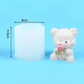 Cute 3D cartoon bear silicone mold for DIY aroma candle making with dimensions and weight - Approximately 38g