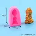 Moule en silicone rose en forme de statue de Bouddha pour bougies et décorations DIY - Style Bouddha Assis (50-3389-A) / Rose