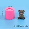 Pink cylindrical silicone teddy bear mold for 3D DIY candle and aromatherapy making - Large Teddy Bear (50-3107-A) / Pink