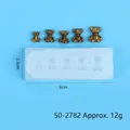 Mini bear silicone mold for fondant chocolate and resin DIY crafts with measurements - 5-Cavity Mini Bear Style (50-2782-D) / White