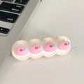 Creative pink cartoon silicone cable organizer clip for desk cable management, size 6x2cm - Garlic Style