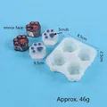 4-cavity cat paw silicone mold for DIY candles and resin casting with size labels - 4-Cavity Cat Paw Style (60-1246) / Approx. 9.5x8.5x2.5cm