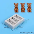 Mini bear silicone mold for fondant and chocolate, 3 cavities, 7.5x4.8x1.5cm - 50-3143 Gray