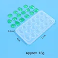 Transparent silicone mold for DIY epoxy resin gem patches 11x6x0.5cm with 15 cavities - Nail Art Gem Style (60-1102)