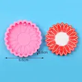 Sunflower shaped silicone mold for DIY chocolate and pudding with 6.6cm diameter - 50-2234 Pink