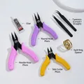 7-piece DIY jewelry tool set with colorful pliers, tweezers, and B-7000 glue kit. - Three Pliers With Tweezers Glue And Ring