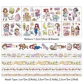 Cute cartoon PET sticker and washi tape set for journaling and DIY decoration - Knowledge as Ignorance