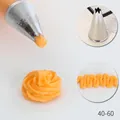 Medium 6-tooth 304 stainless steel piping tip nozzle for professional cake decorating - 6-Teeth Wave Texture Style (40-60) / 40-60