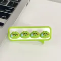 Cute green cartoon frog cable organizer for desk management 6x2cm - Silent Square Frog
