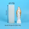 Moule en silicone pour bougie parfumée Vierge Marie DIY avec hauteur de 14cm et dimensions - Style Madone (50-3280-D Blanc)