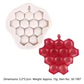 Molde de silicona 3D nido de abeja para velas y jabón artesanal, 5.2x5.2cm, peso 15g. - Panal 3D (50-1907-B) / Blanco