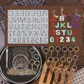 Kit complet de moulage en résine DIY avec moule alphabet et accessoires de porte-clés - Ensemble de Moule Multifonction Gris (Y060)