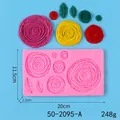 Rose flower silicone cake mold for DIY fondant and chocolate, size 20x11.5cm - 50-2095 Pink