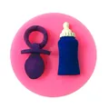 Professional pink silicone mold for baby bottle and pacifier shaped DIY resin crafts - 50-1198-A Pink