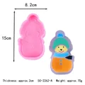 Snowman shaped silicone fondant mold for cake decorating 15x8.2cm pink variant model - Snowman Style (50-2262-A) / Pink