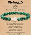 8mm natuurlijke malachiet kralen armband met wit kruis op kaartje voor cadeau - Groene pauwsteen